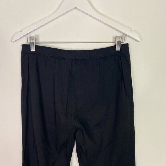 Theory Termin Black Linen Blend Elastic Waist Pull On Pants - Picture 5 of 8